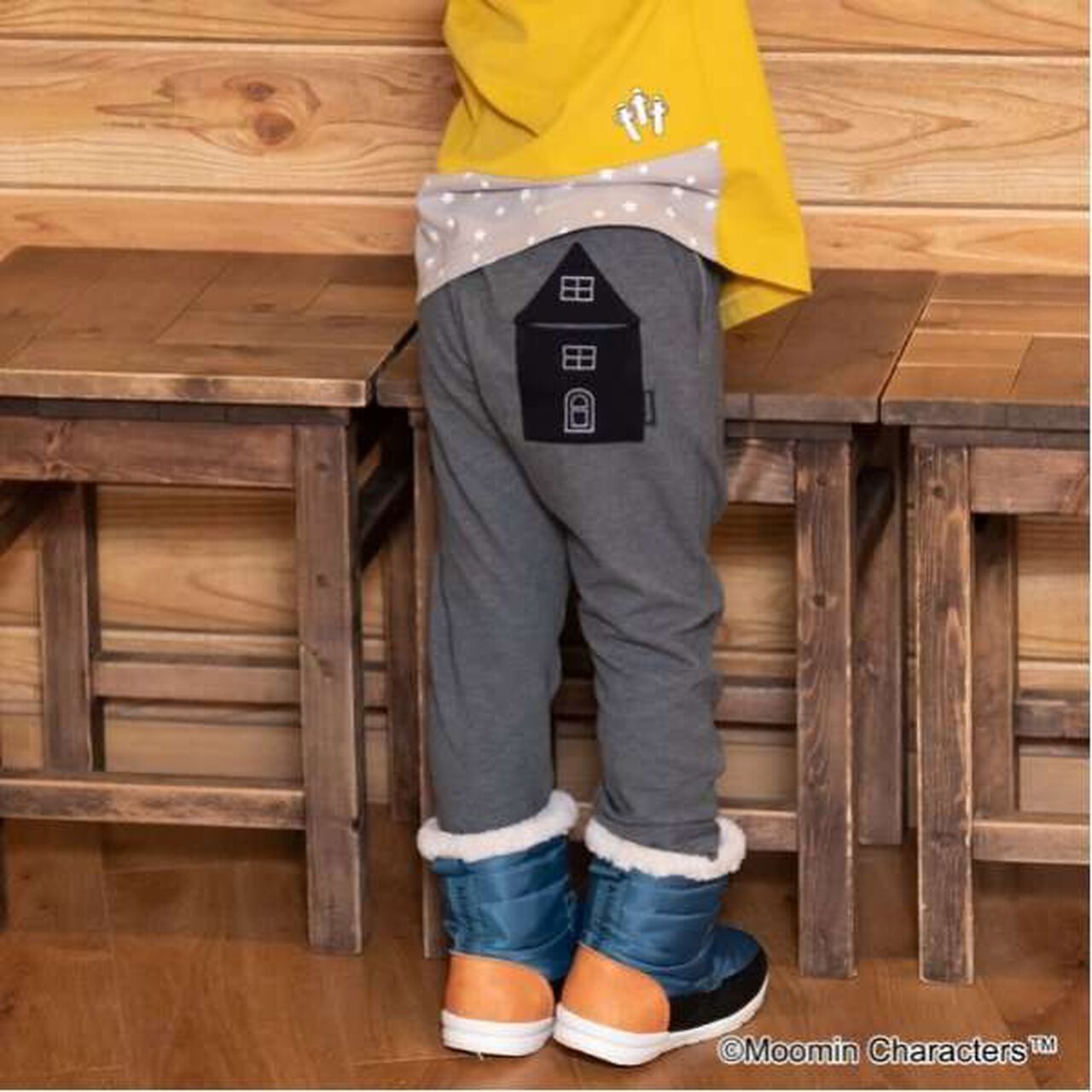 [MOOMIN] Moomin House Long-Length Leggings,Charcoal gray, large image number 7