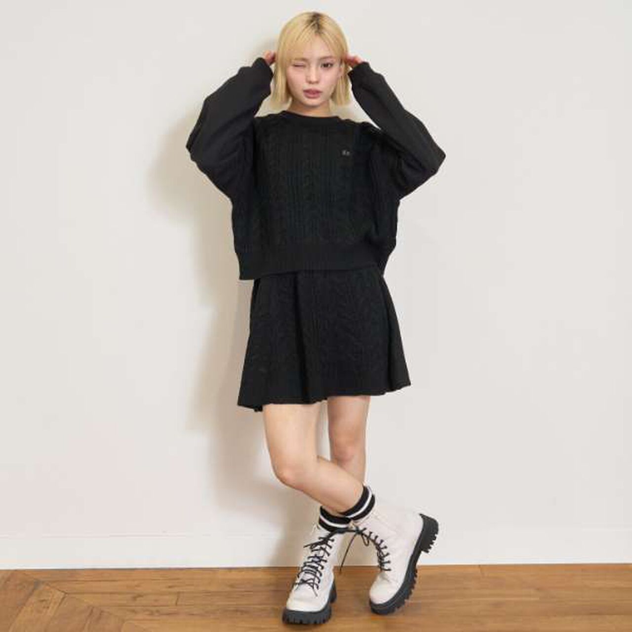 Knitwear Set,Black, large image number 2