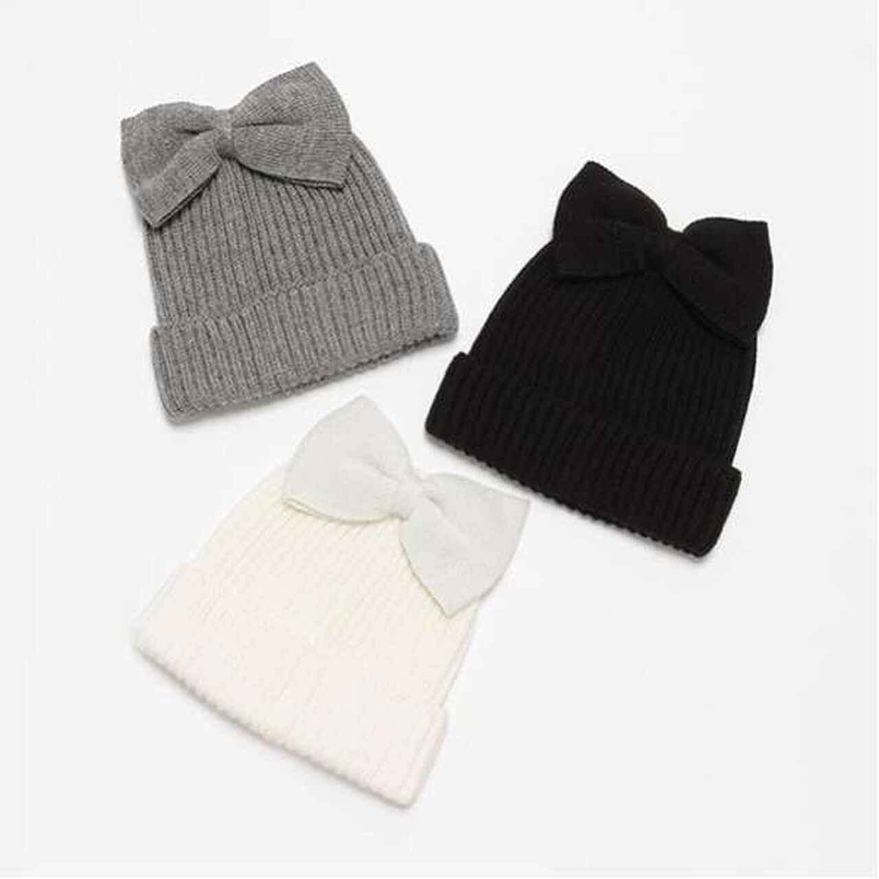 Sparkling Ribbon Knit Cap,Gray, large image number 6