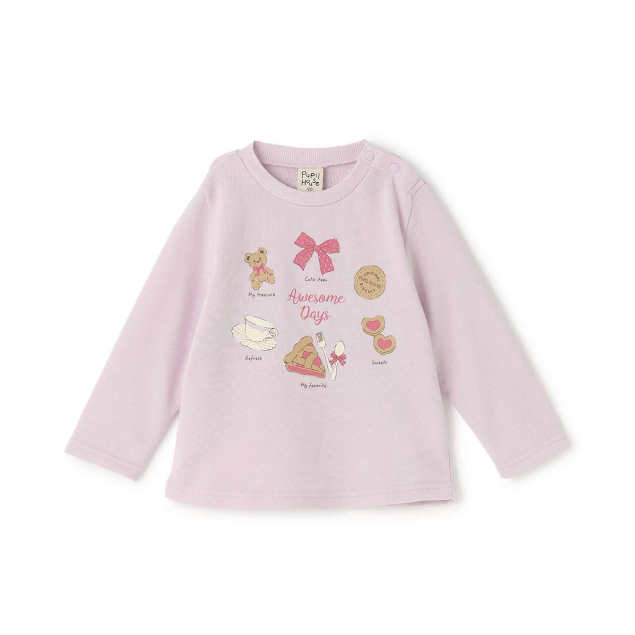 Sweets Motif Fleece Pullover,Navy, large image number 7