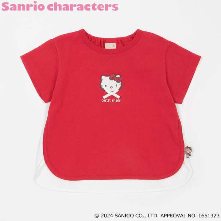 Sanrio Characters Motif T-Shirt (Kids),Light pink, medium image number 11
