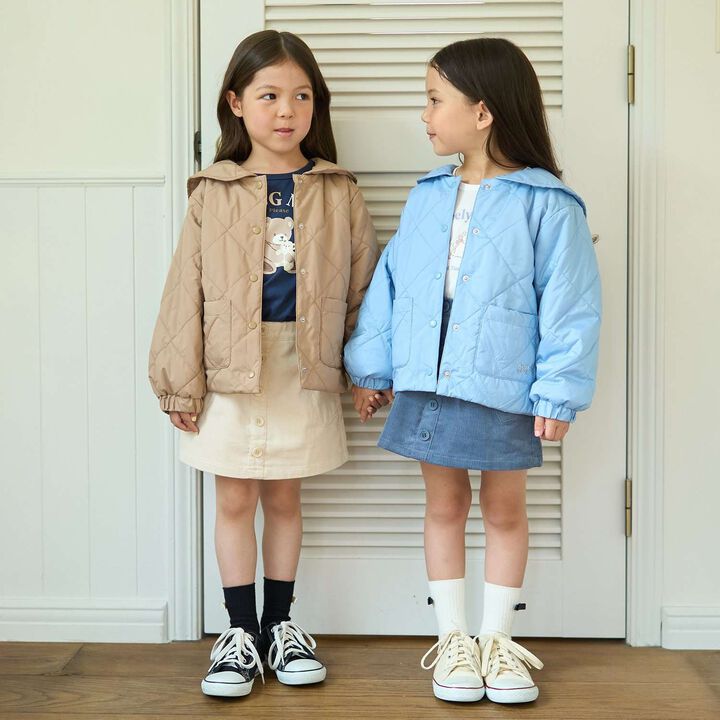 Quilted Bomber Jacket with Removable Sailor Collar,Charcoal gray, medium image number 40