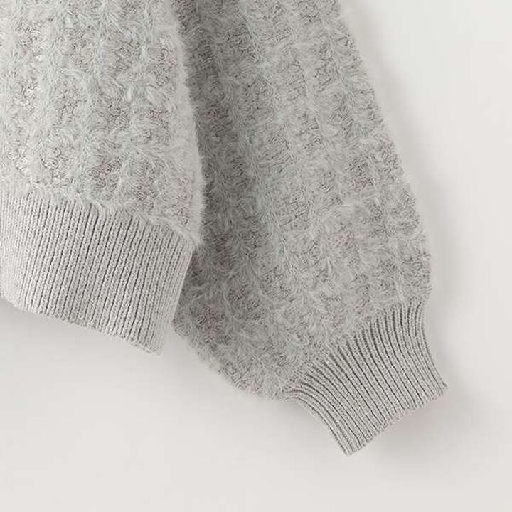 Shaggy Check Cardigan Set,White, medium image number 15