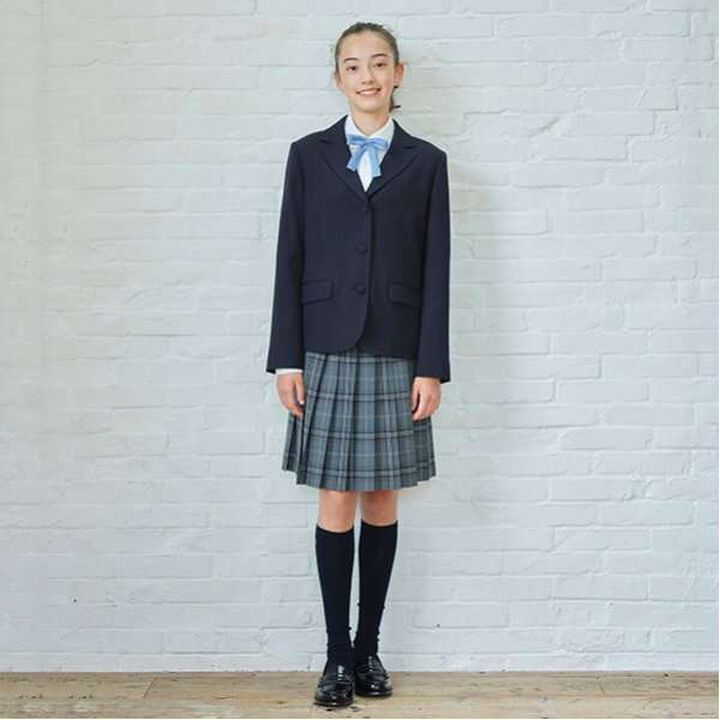 *52cm Length 24-Pleat Check Skirt,Blue, medium image number 16