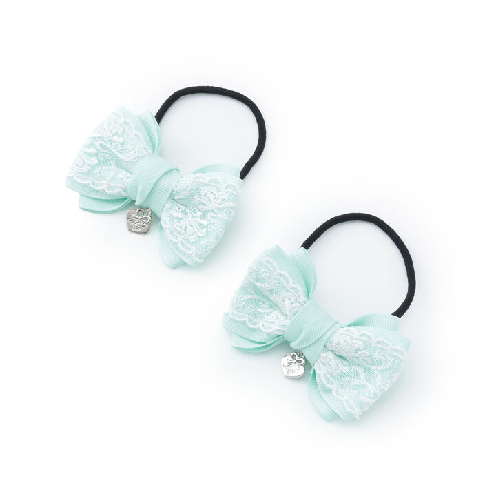 Ribbon Lace Hair Ponytail Holders Set of 2,, medium