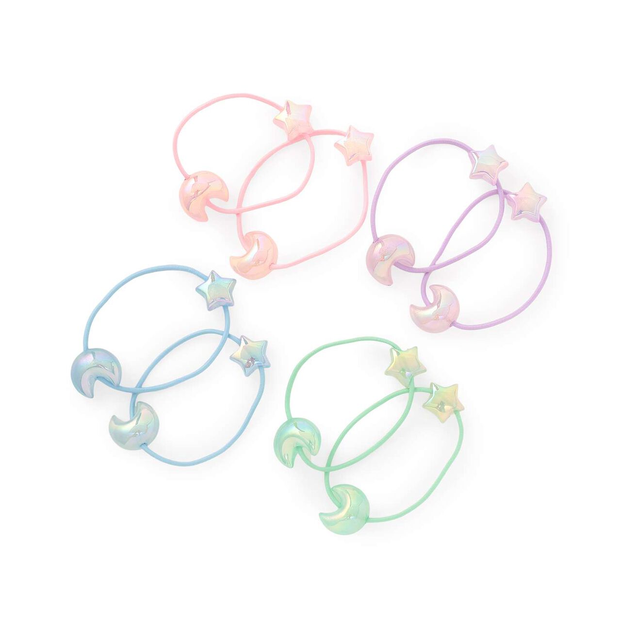 [Soft Glow] Star & Moon Hair Ties (Set of 2) [Kids] [Girls],Lavender, large image number 3