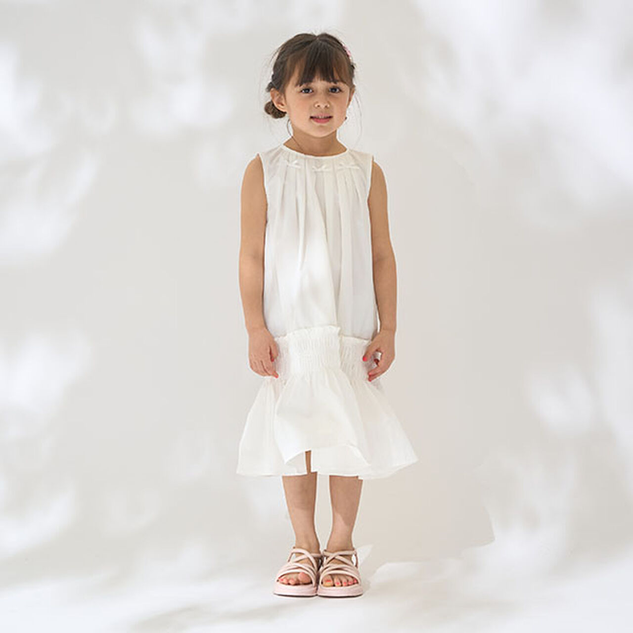 Shirred Tiered One-Piece Dress,Off white, large image number 24