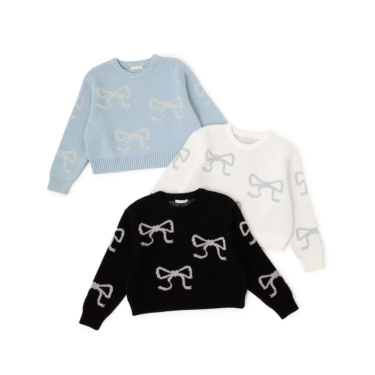 Short Lame Ribbon Sweater,Sax blue, large image number 8