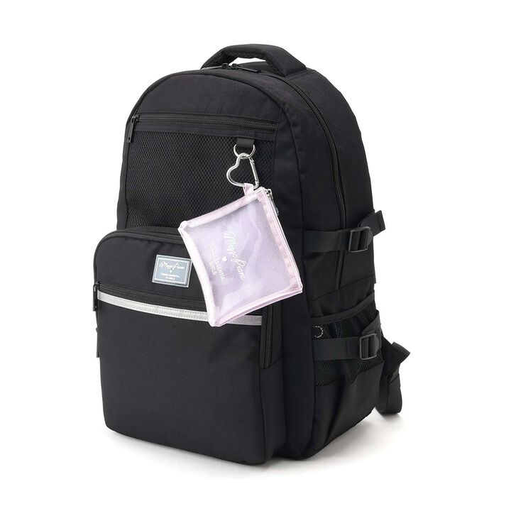 Water-Repellent Backpack with Lame Pouch,Black, medium image number 19