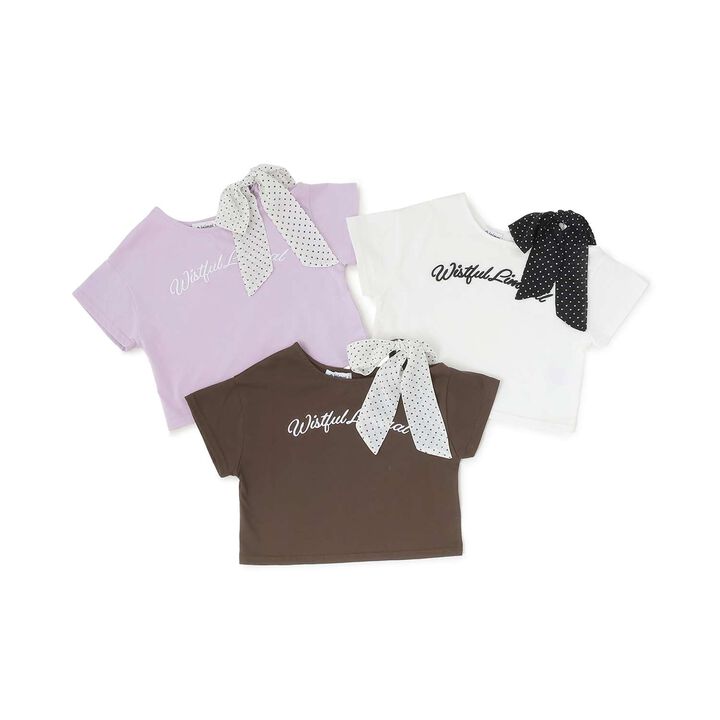 [Ribbon 2WAY] One-Shoulder T-Shirt,Brown, medium image number 9