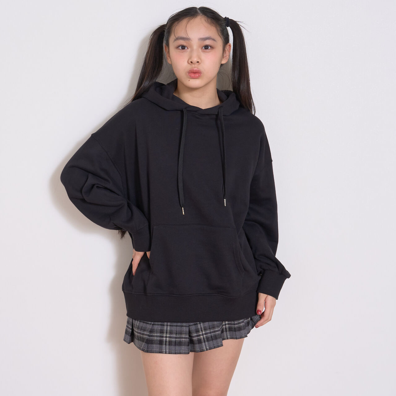 Wool Lined 100% Cotton Pullover Parka,Black, large image number 6