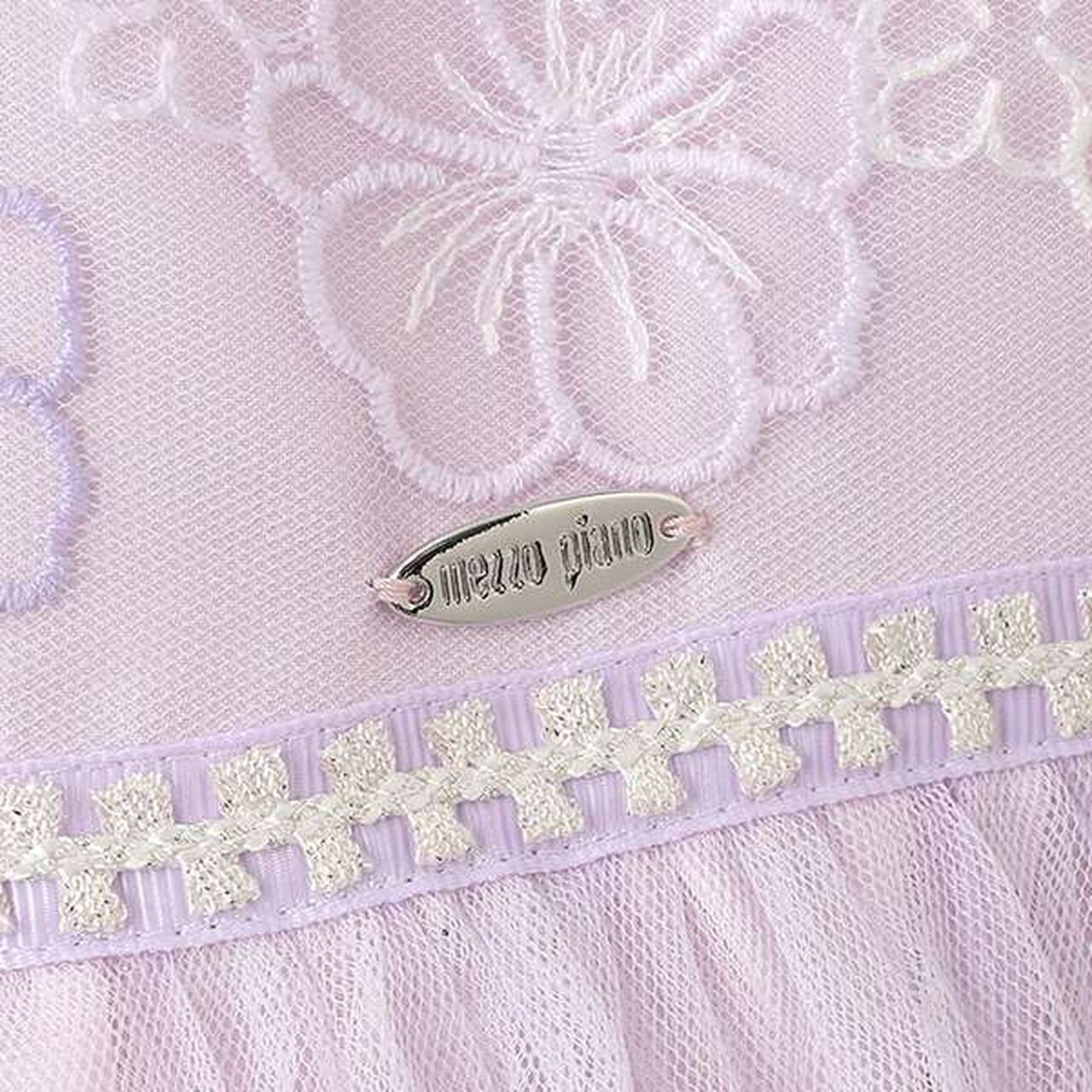 Flower Embroidery Tulle Dress,Lilac, large image number 6