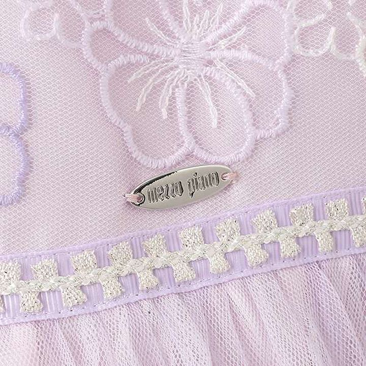 Flower Embroidery Tulle Dress,Lilac, medium image number 6
