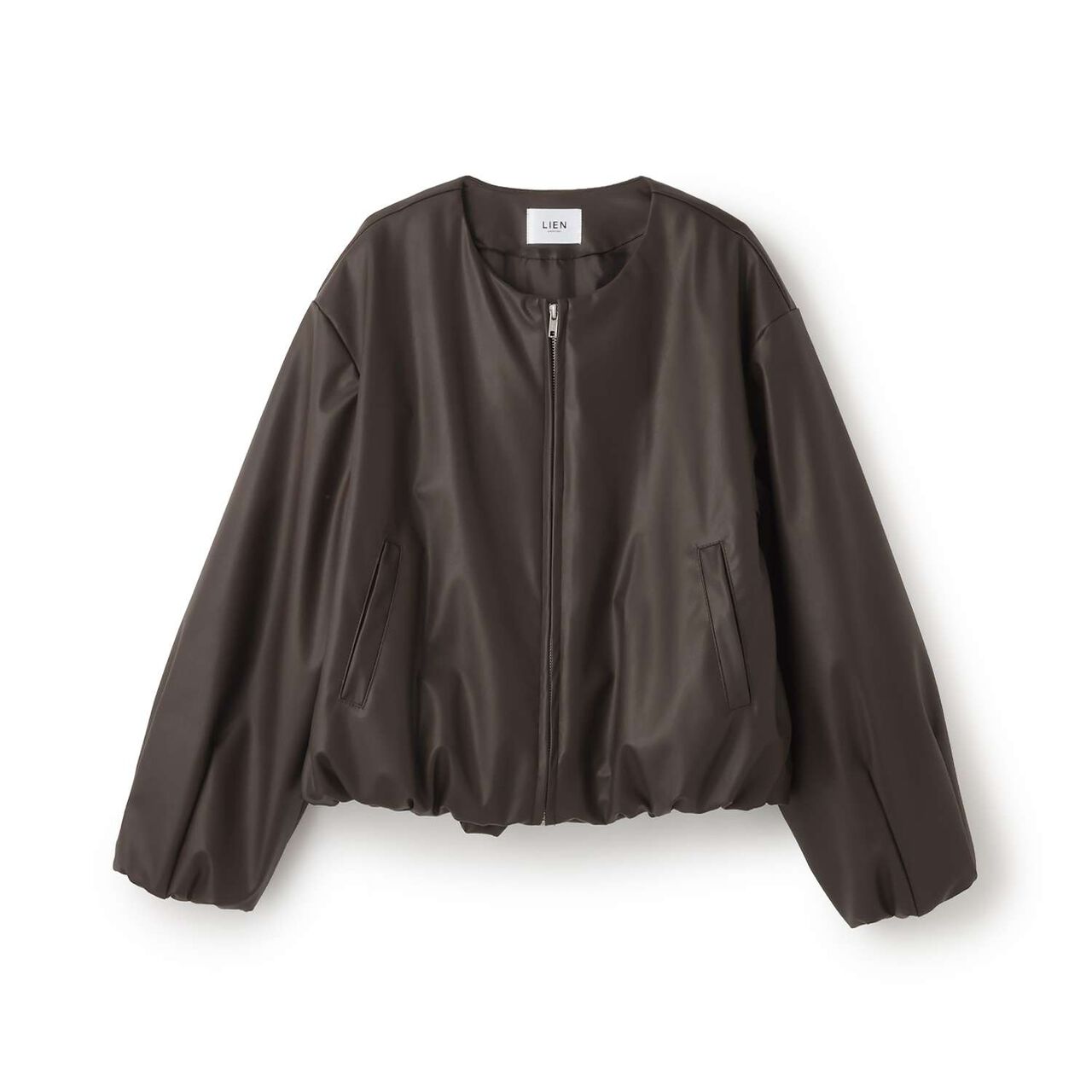[Parent-Child Matching] Faux Leather Padded Blouson,Brown, large image number 8
