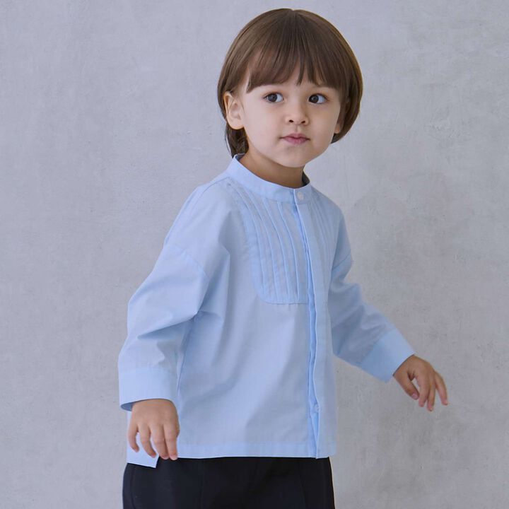 Semi-Formal No-Collar Shirt,Sax blue, medium image number 1