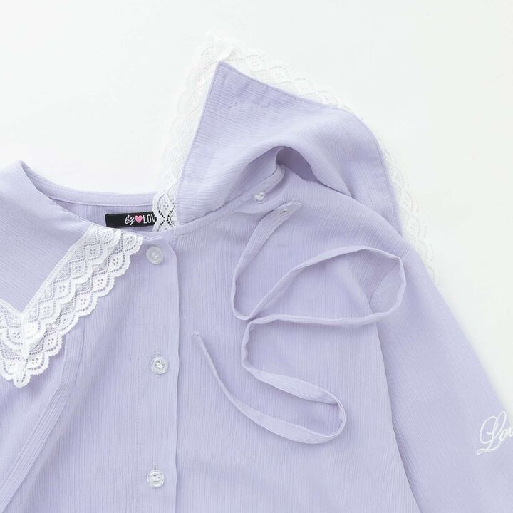 [Graduation Attire] Double Sailor Collar Blouse,Sax blue, medium image number 10