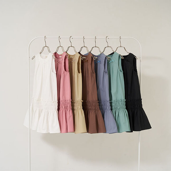 Shirred Tiered One-Piece Dress,Off white, medium image number 1