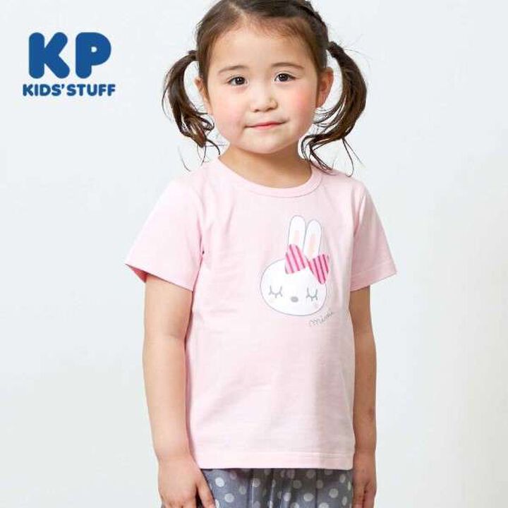KP Rabbit Back Logo Short Sleeve T-Shirt [100-130],Pink, medium image number 0