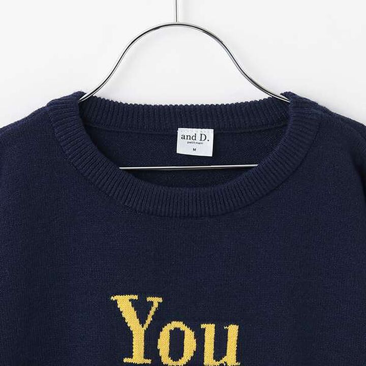 [Matching with Dad Outfit] Machine Washable Kids Logo Knitwear,Navy, medium image number 10