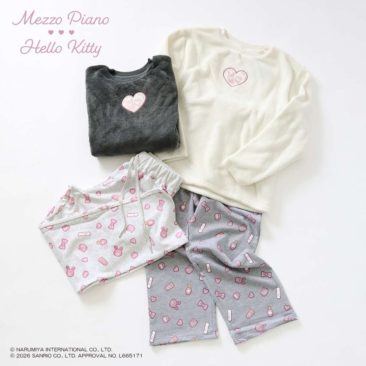 Hello Kitty x Berie-chan Loungewear,Charcoal gray, large image number 14