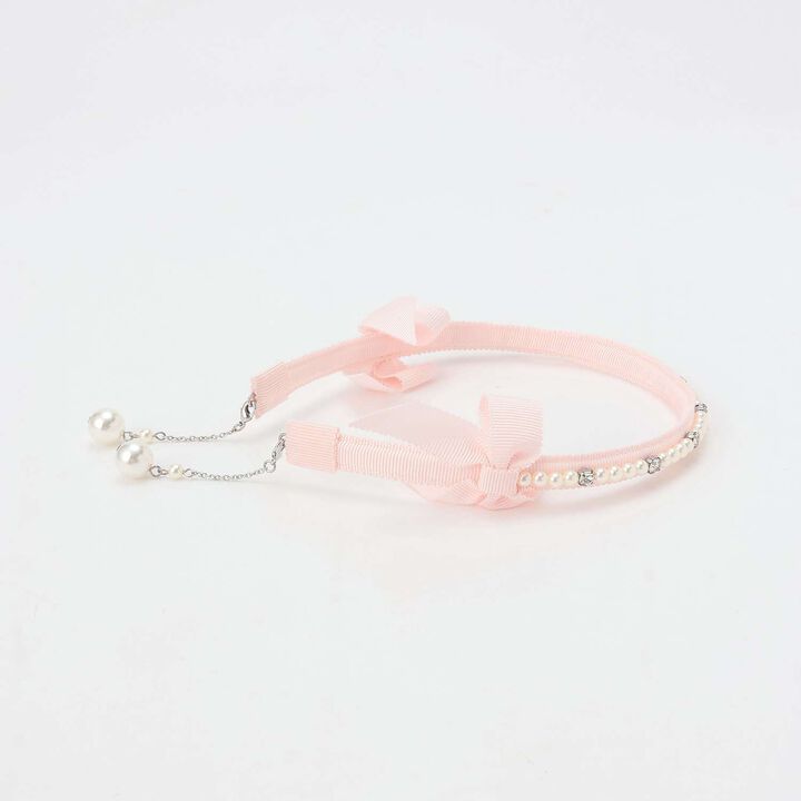 Charm-Embellished Pearl Headband,Blue, medium image number 1