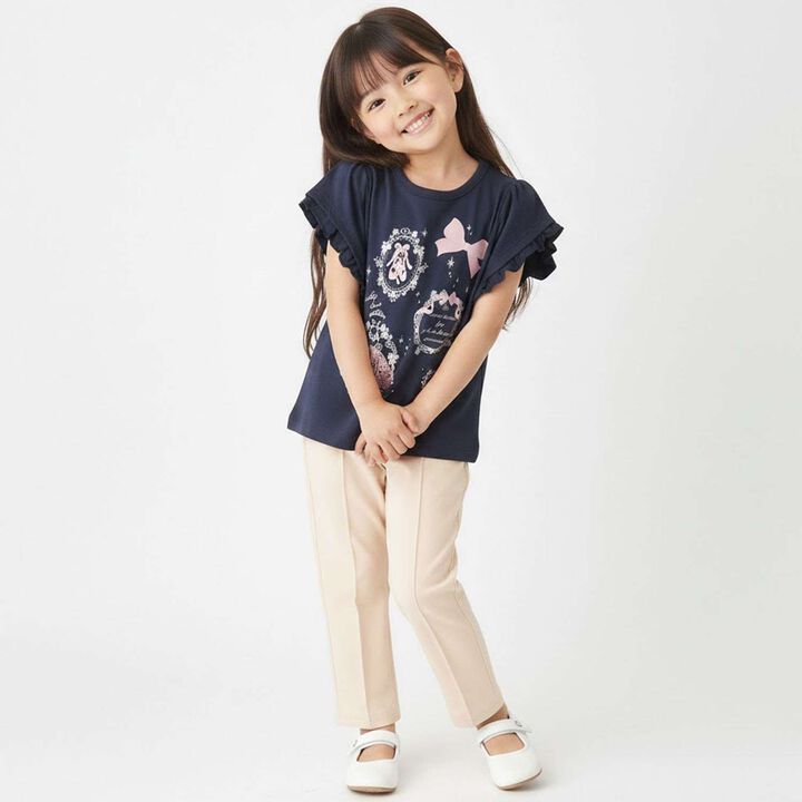 Ballet Motif Sleeve Frill T-Shirt,Light pink, medium image number 15