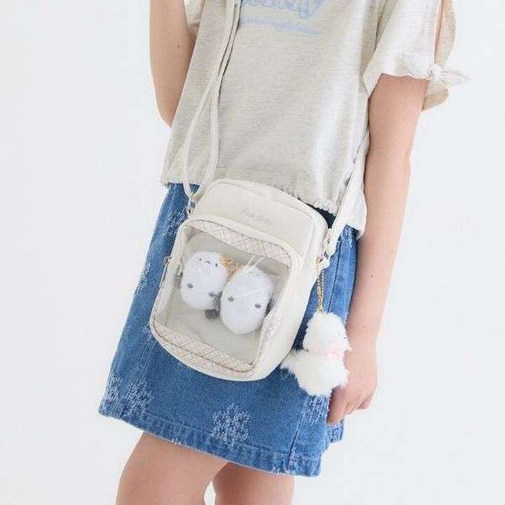 PU Checkered Shoulder Bag,, medium
