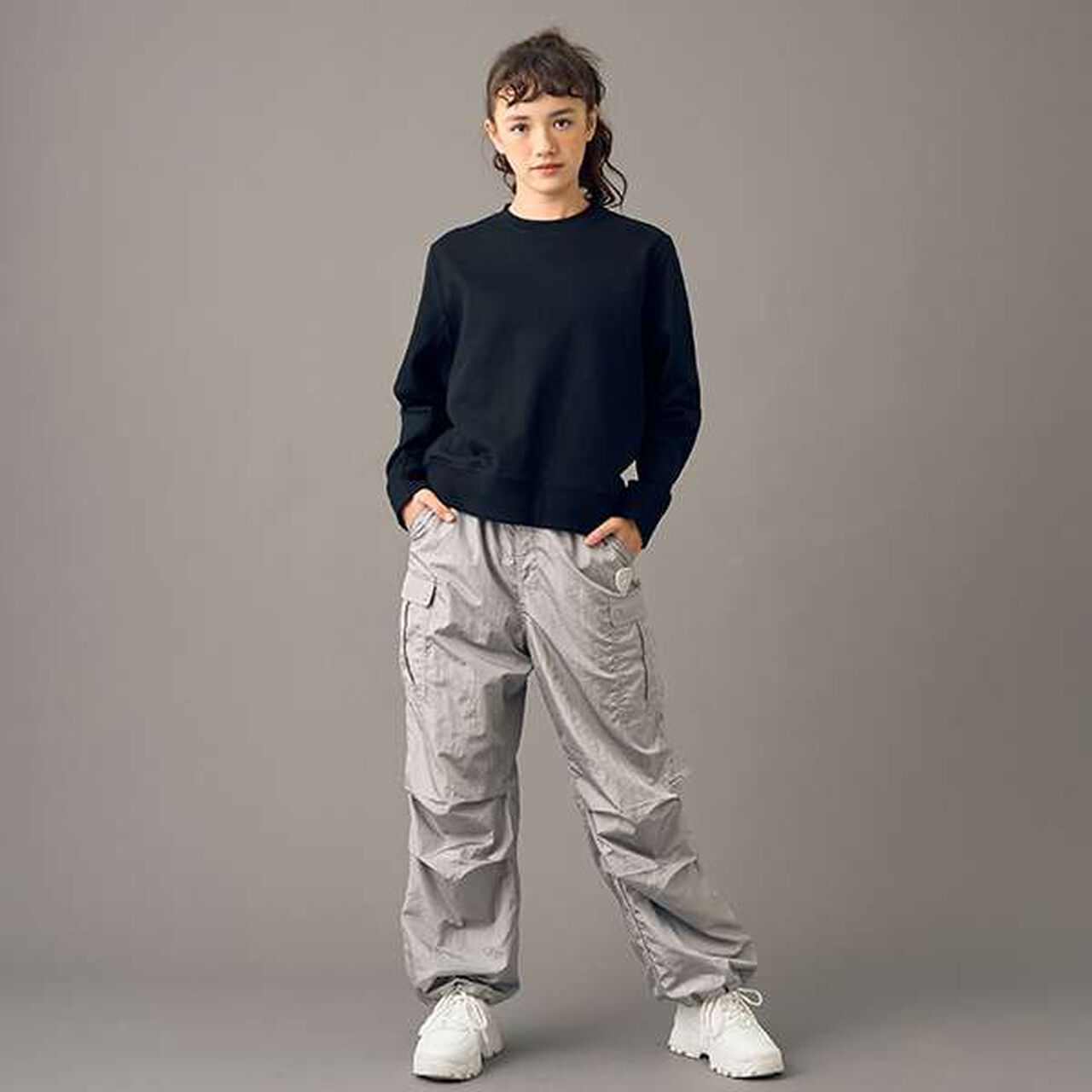 [AMI] Shiny Track Pants,Silver gray, large image number 5