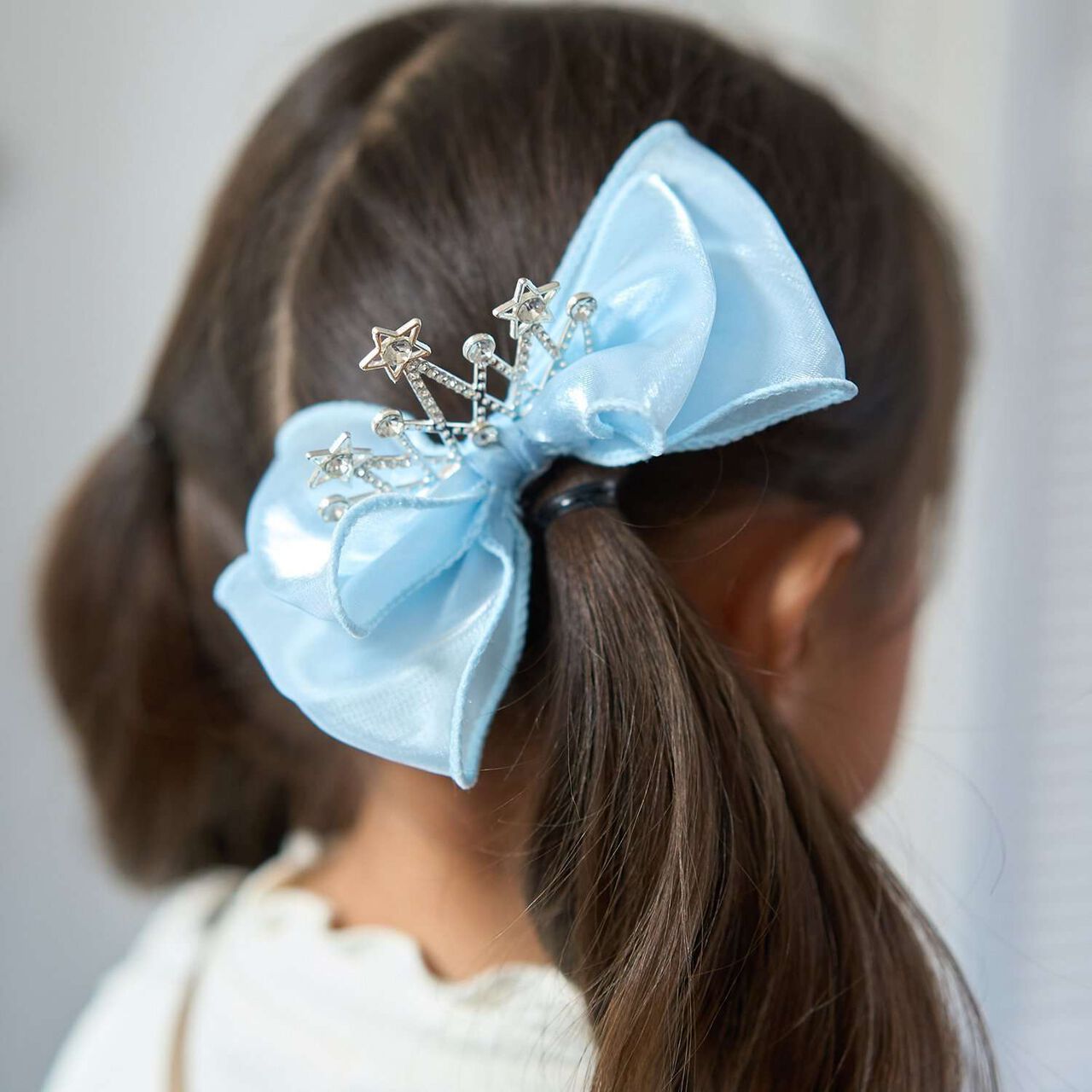 Halloween Big Ribbon Tiara Hair Clip,Sax blue, large image number 0