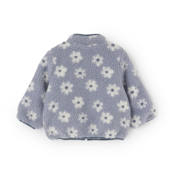 [Light and Fluffy] Jacquard Boa Jacket,Light blue, medium image number 4