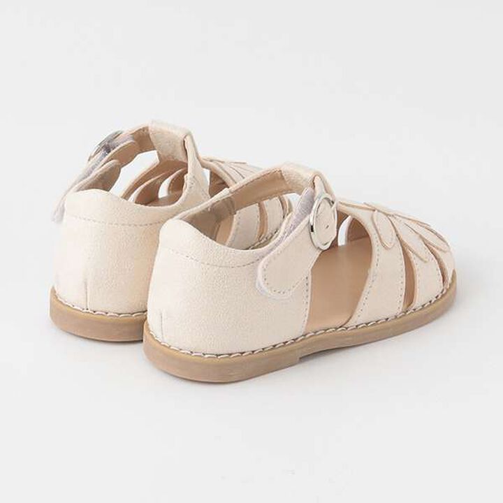 Suede Flower Sandals,Ivory, medium image number 1