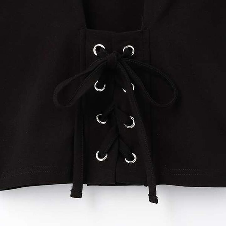 Lace-Up T-Shirt,Off white, medium image number 8