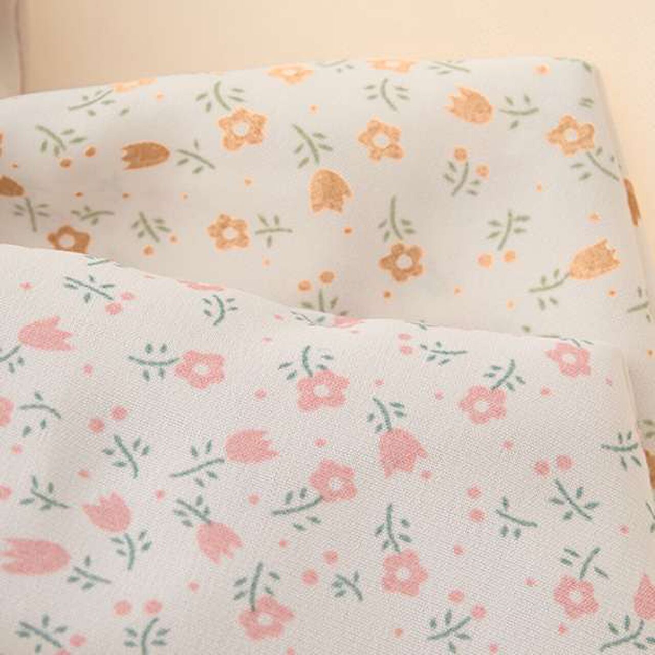 Flower & Satin Ribbon Chouchou,Mustard, large image number 2