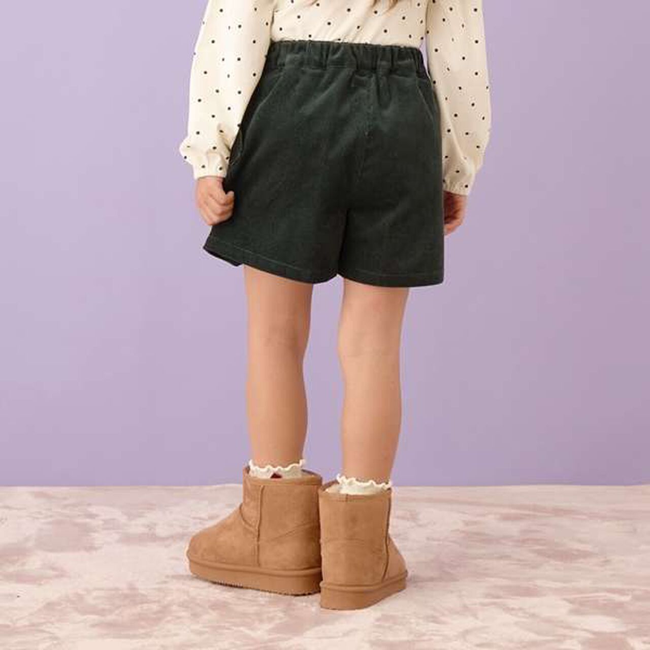 Heart Pocket Corduroy Skirt Pants,Moss green, large image number 7