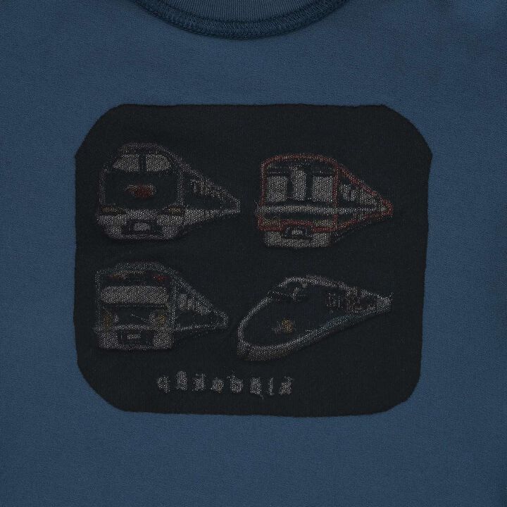 [人氣商品補貨] [實體店鋪不販售] 電車貼布刺繡長袖T恤,海軍藍, medium image number 3