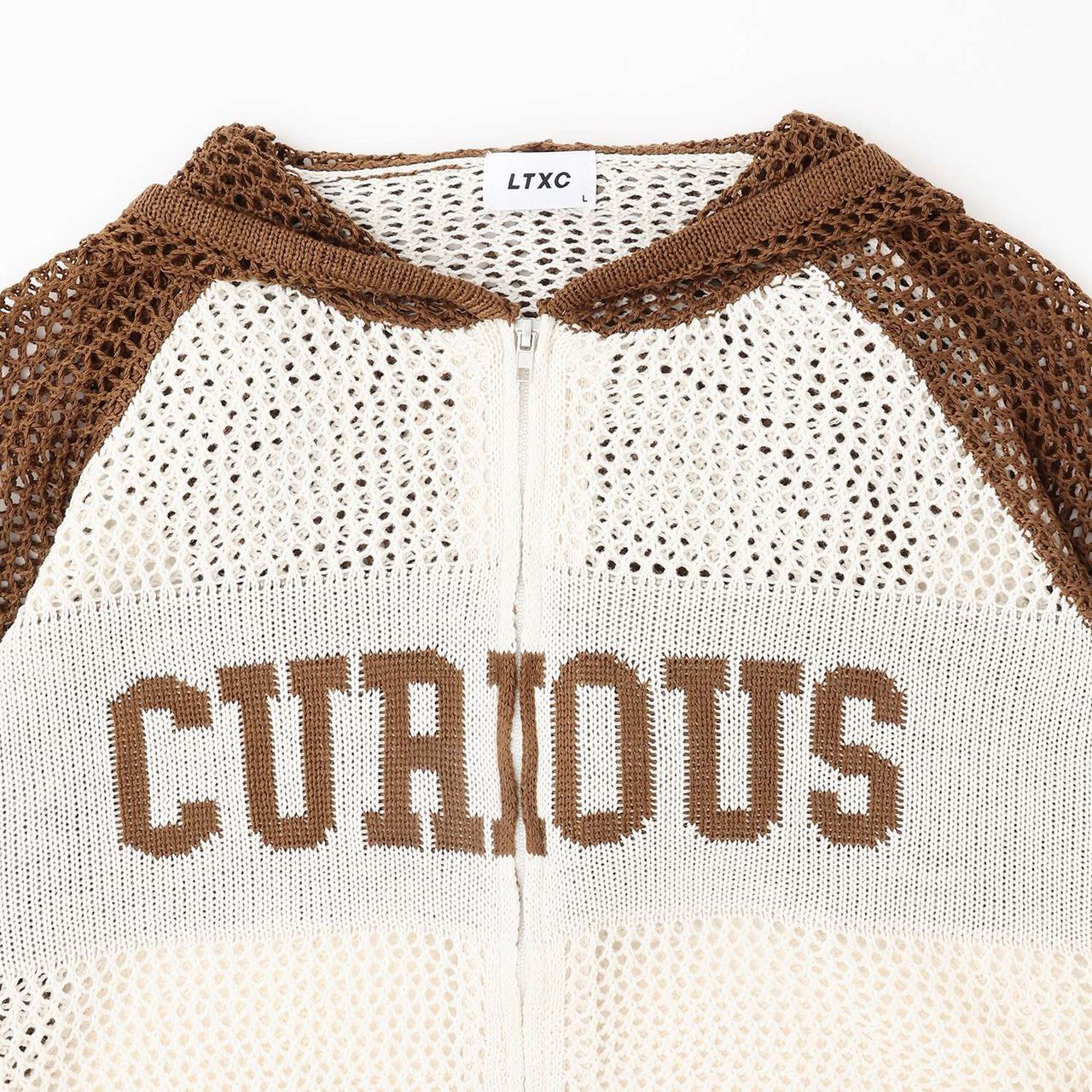 LTXC Washable Mesh Knit Zip Parka,Brown, large image number 11