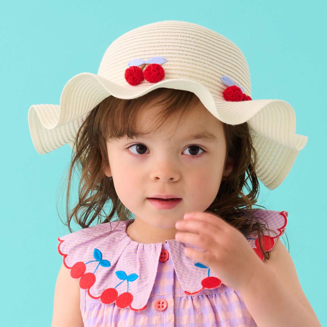 Washable Cherry Hat,Pearl white, large image number 0