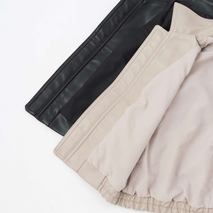 [Link] Faux Leather Jacket,Beige, medium image number 9
