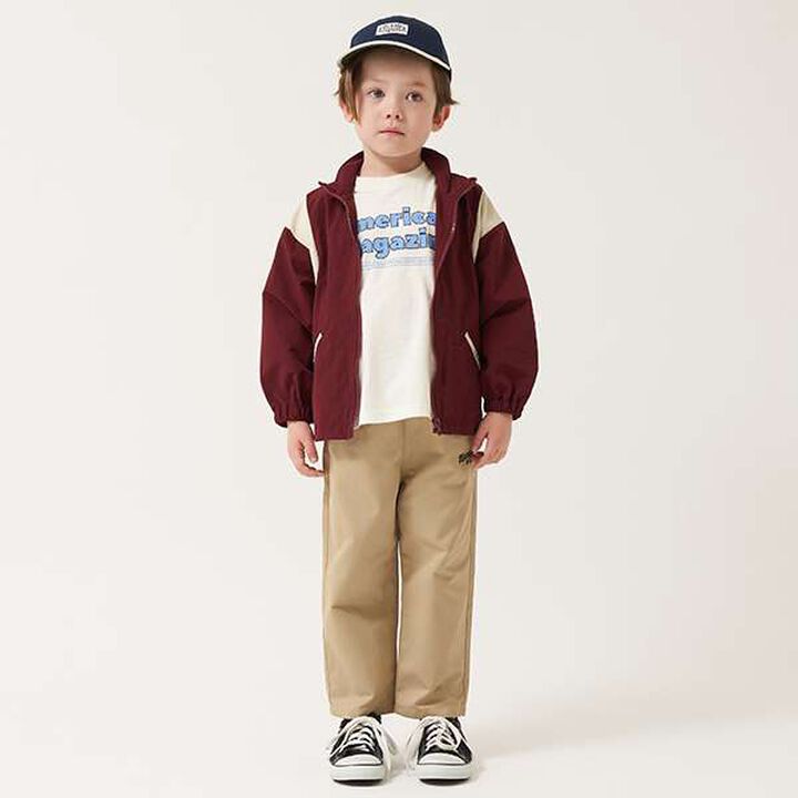 Water-Resistant Color Block Windbreaker,Deep red, medium image number 4