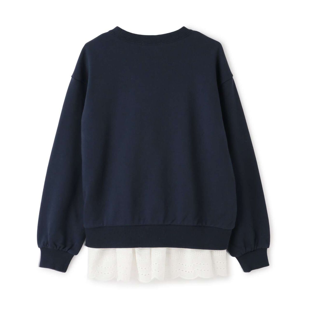 Lace Layered Sweatshirt,Lavender, large image number 1