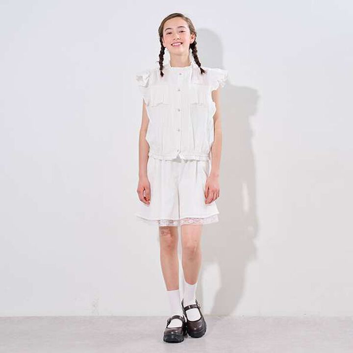 Lace Hem Culottes,Off white, medium image number 13