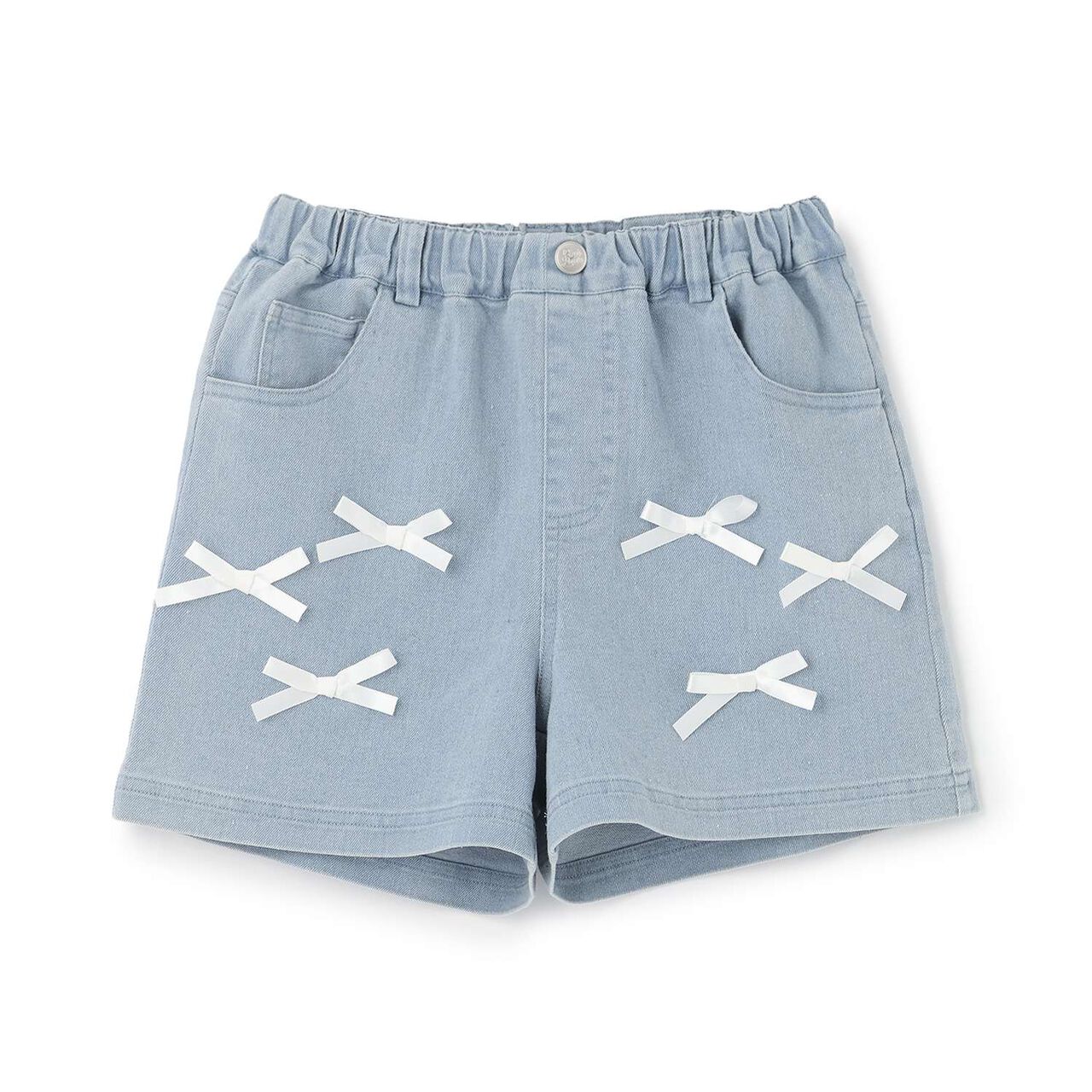Ribbon Denim Shorts,Gray, large image number 9