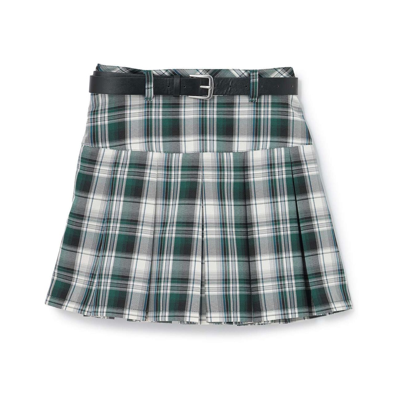 [Easy Care] Check Pleated Skirt with Belt,Pink, large image number 14