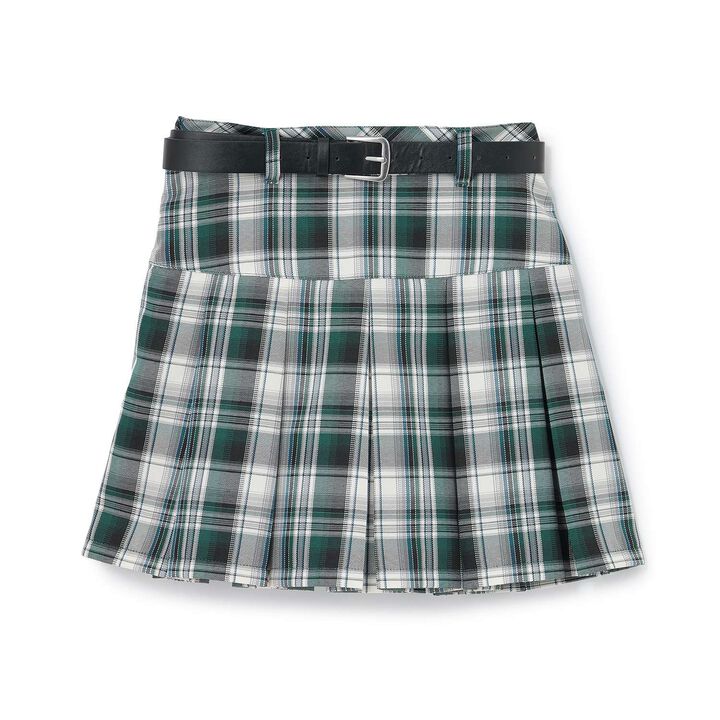 [Easy Care] Check Pleated Skirt with Belt,Pink, medium image number 14