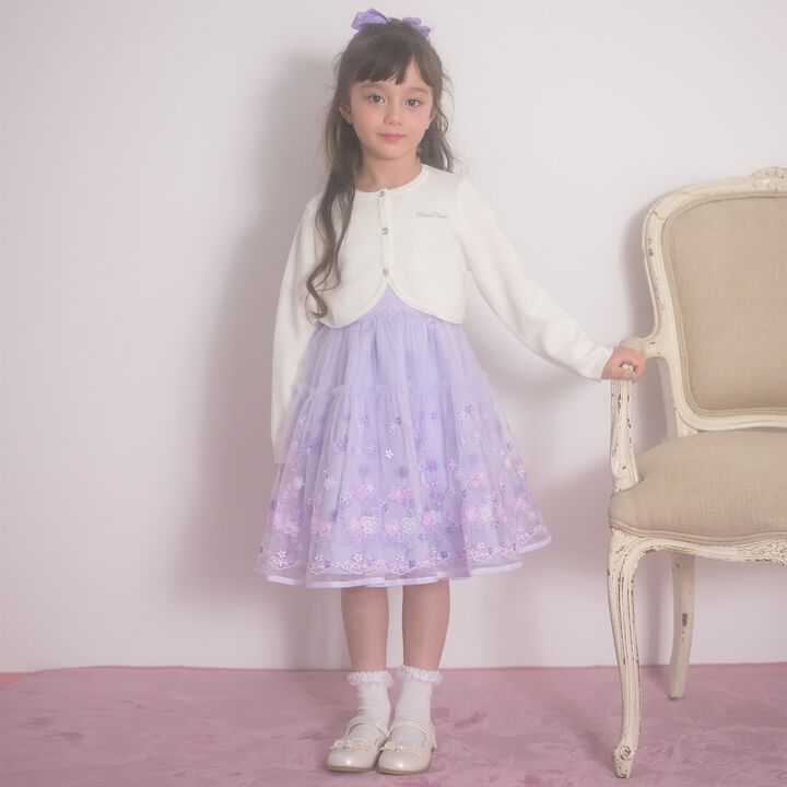 Floral Embroidery Dress & Knit Cardigan Set,, medium