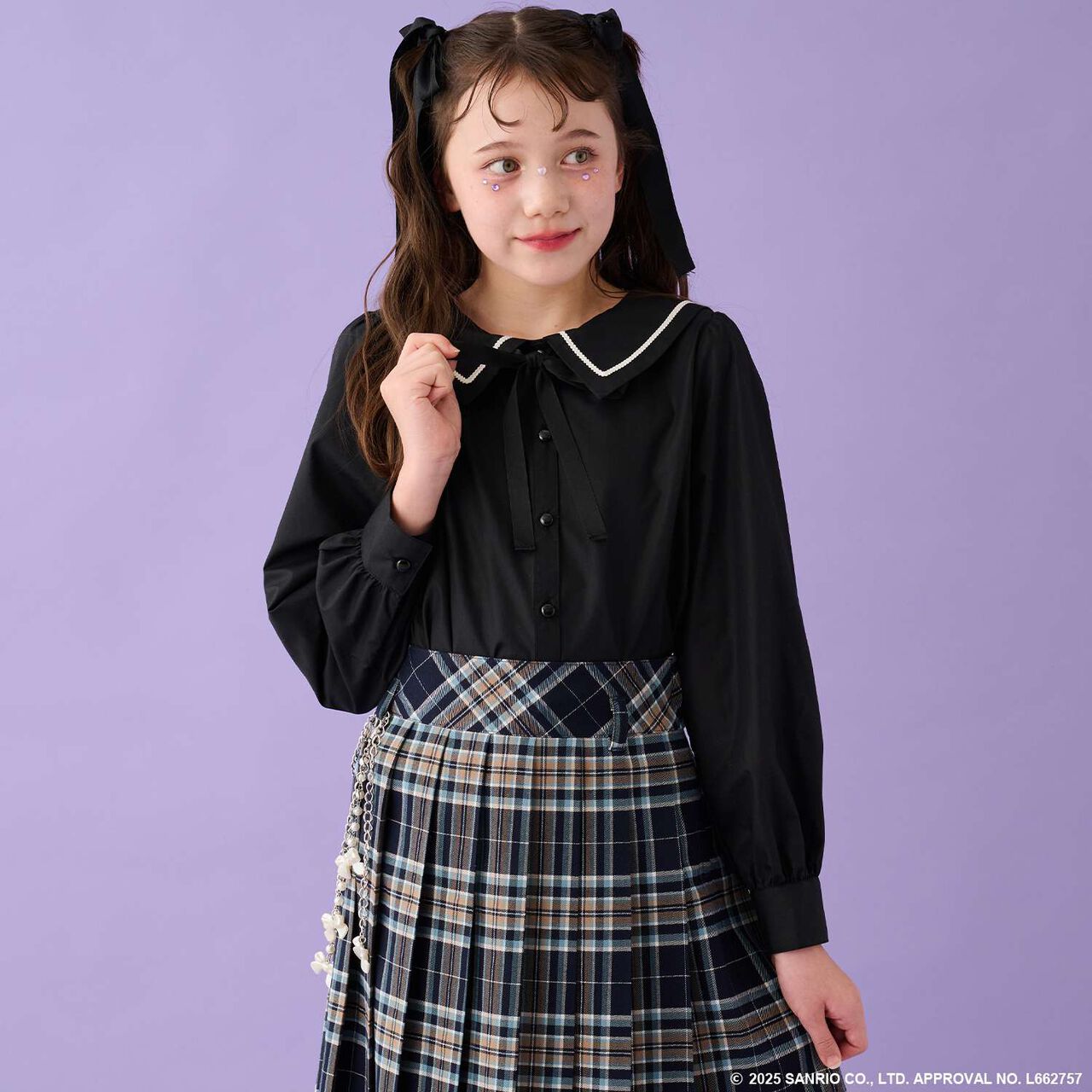 My Melody / Kuromi Knit Vest & Sailor Blouse Set,Purple, large image number 28