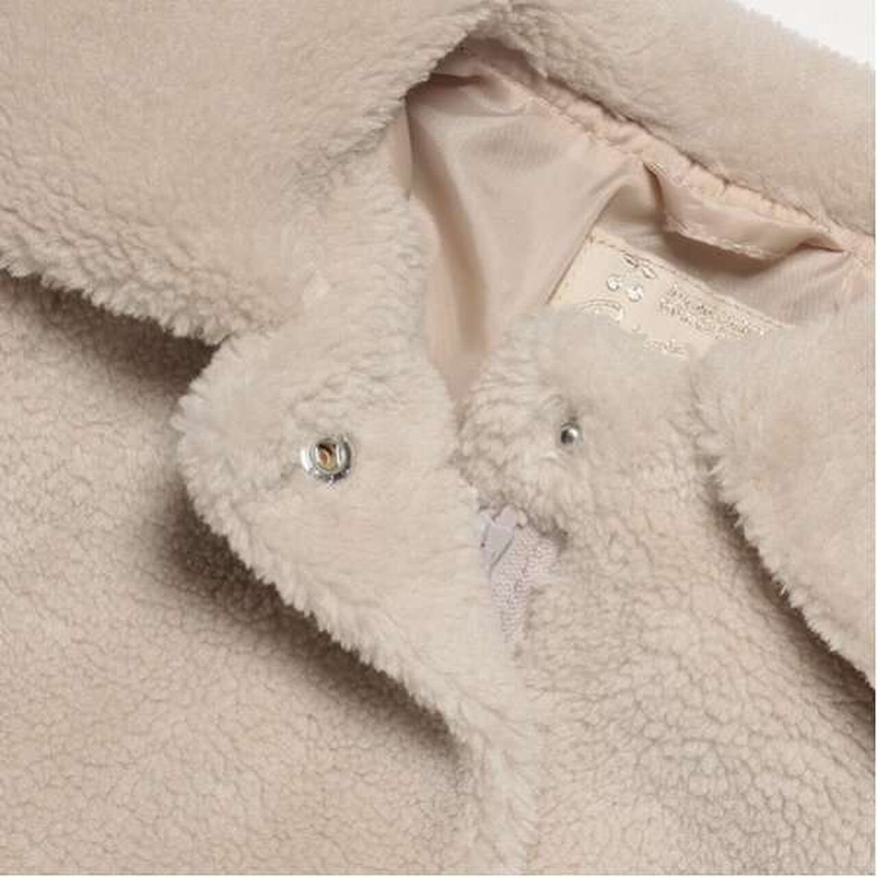 Fluffy Sailor Collar Fleece Jacket,Ivory, large image number 11