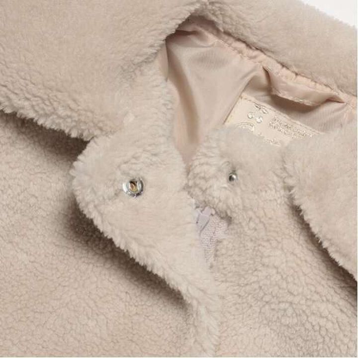Fluffy Sailor Collar Fleece Jacket,Ivory, medium image number 11