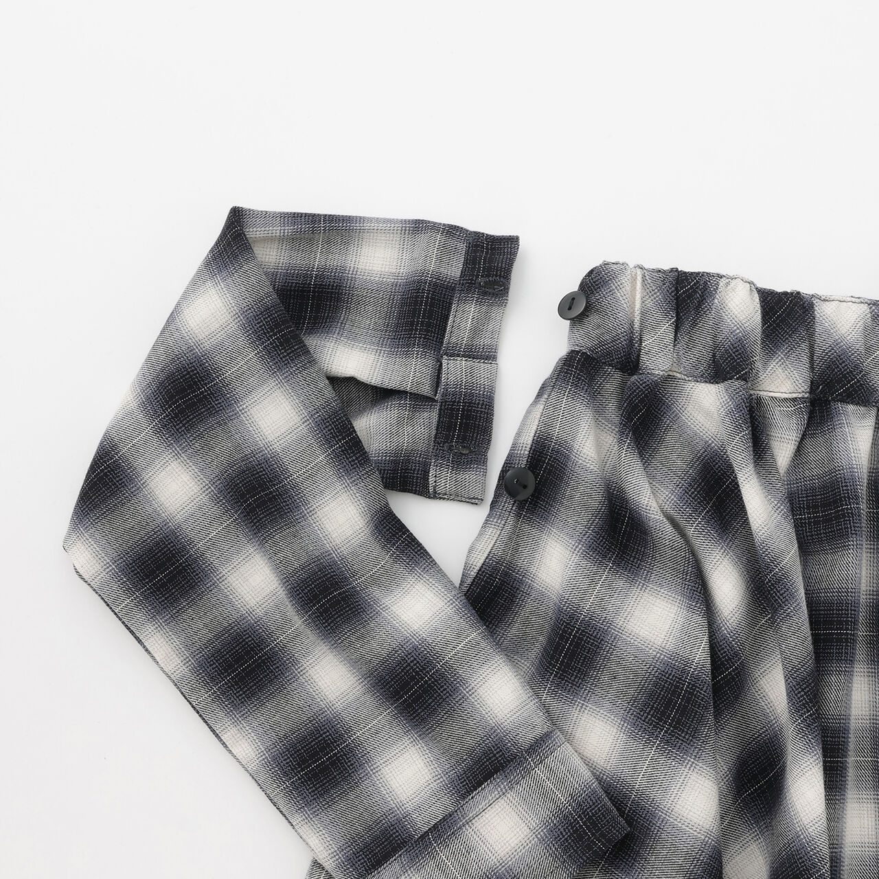 Checkered Asymmetrical Skirt,Black, large image number 7