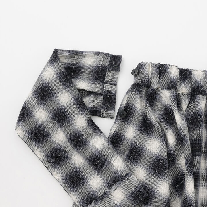 Checkered Asymmetrical Skirt,Black, medium image number 7